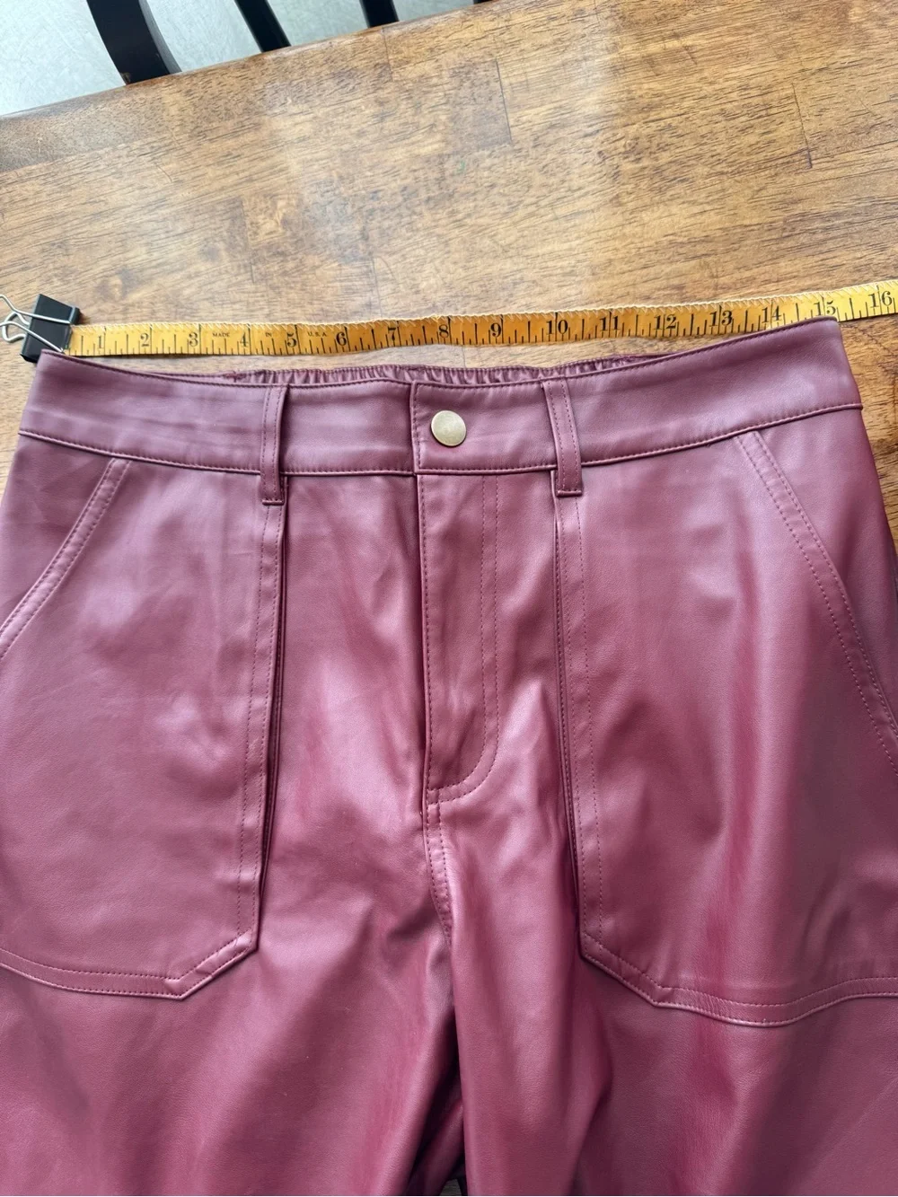 wild fable Wide-Leg Faux Leather Pants in Burgundy